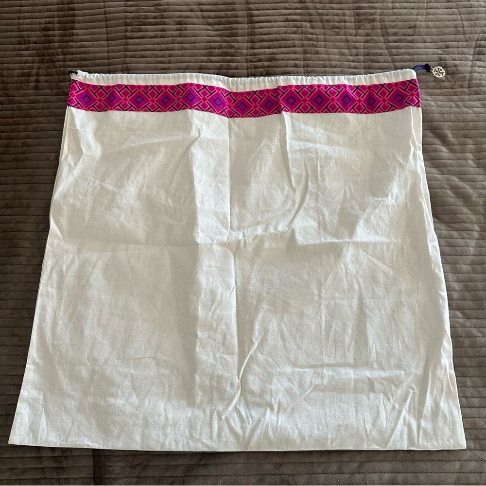 Tory Burch Pink Purple Charm Drawstring Dust Bag